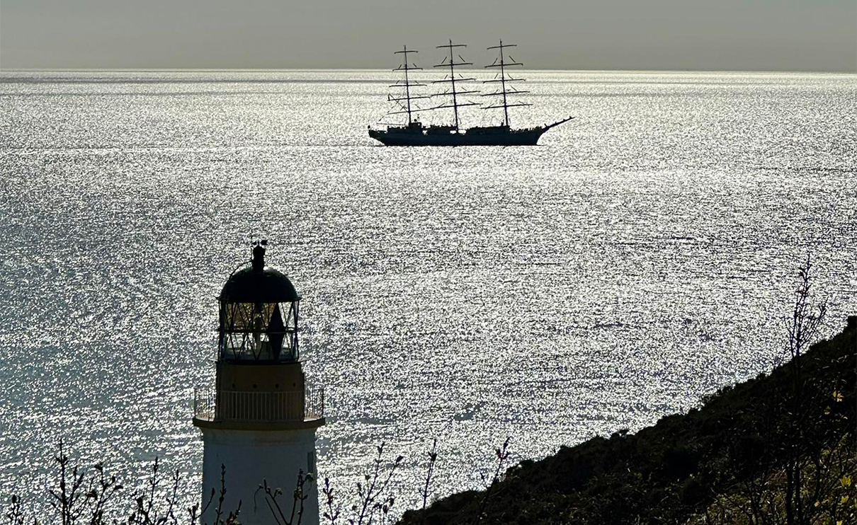 On 27 April, the Dar Młodzieży left port in Douglas and set a heading for Cadiz in Spain. Photo: Adrian Cowin 
