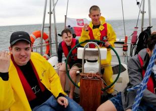 GMU students onboard the yacht \"Nest\"