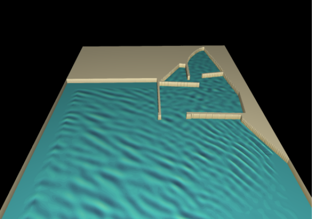Modeled wave exitacion in harbor
