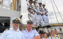 Cadets and Crew on board the Dar Młodzieży in Norfolk