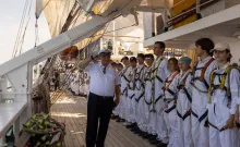 GMU Rector on board the Dar Młodzieży. A. Dopke