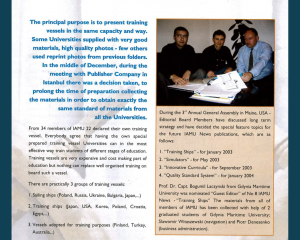 01.2003_The cover of an edition of the IAMU News dedicated to the training ships of IAMU member universities, edited by Prof B. Łączyński