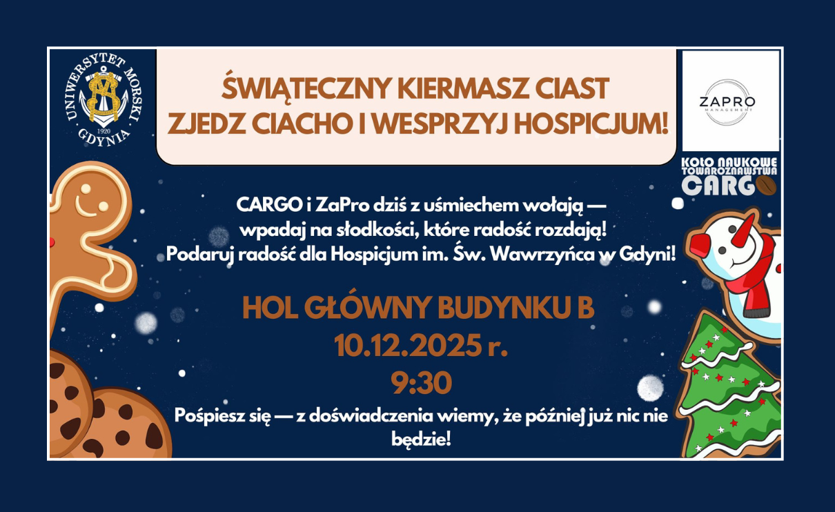 Plansza zapraszająca na kiermasz świąteczny