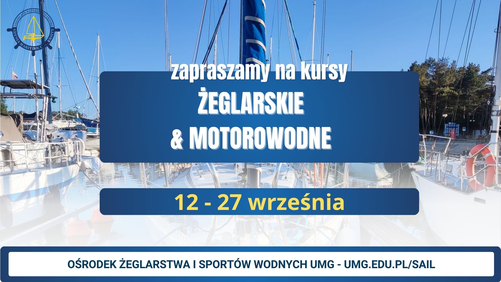 Plakat promujący kursy żeglarskie