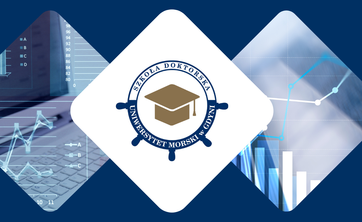 Plansza z logo Szkoły Doktorskiej UMG