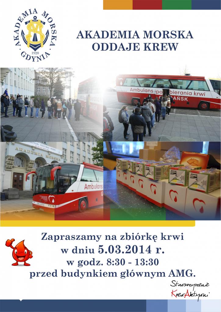 Zbiórka krwi przy Akademii Morskiej w Gdyni  Studenci AMG oddają krew!