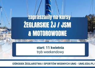 Plansza zapraszająca na kursy żeglarskie