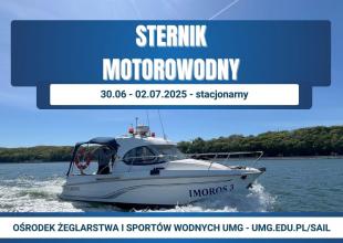 Grafika z zaproszeniem na kurs na patent Sternika Motorowodnego