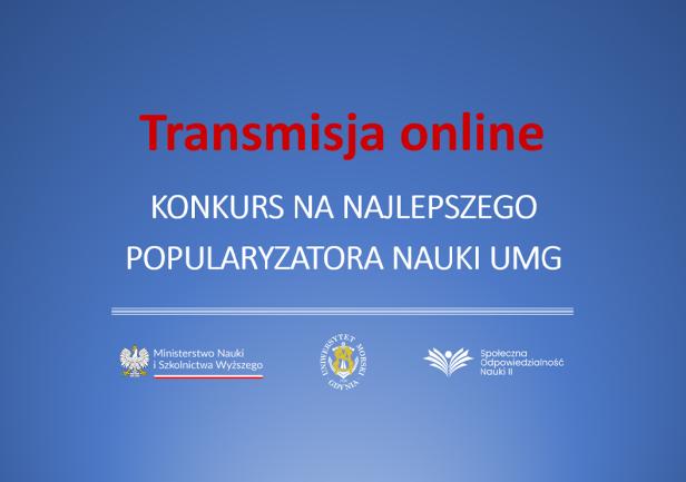 Plansza z tytułem Konkurs na najlepszego popularyzatora nauki UMG